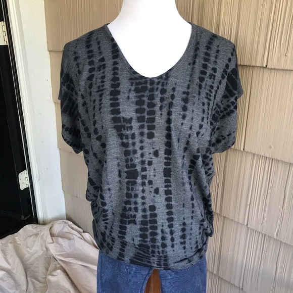 *SIZES ADDED*NWT Enti grey&black tiedye dolman tee - Picture 1 of 2
